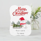 かわいい小さなハムスターのクリスマスツリー シーズンカード (スタンド正面)