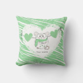 かわいい小さなハムスターの名前グリーン クッション (正面)