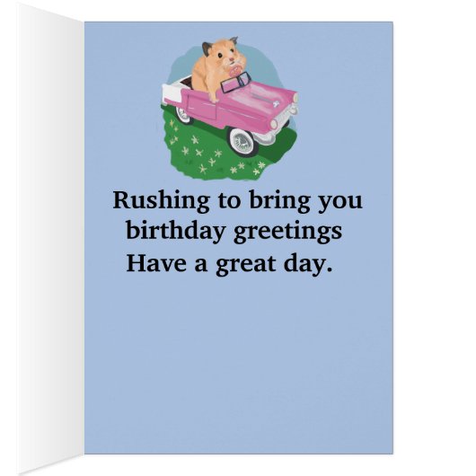 かわいい小さなハムスターピンクの車を運転 (内側 (右))