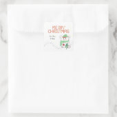 かわいい小さなハムスターメリークリスマスホリデー スクエアシール (バッグ)