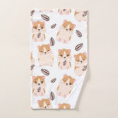 かわいい小さなハムスター3パターン バスタオルセット (ハンドタオル)