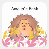 かわいい小さなハリネズミこの本はスクエアスティック属している スクエアシール (正面)