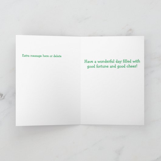 かわいい小さなハリネズミ聖パトリックの日 シーズンカード (内部)