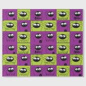 かわいい小さなハロウィンクモ ラッピングペーパー (フラット)