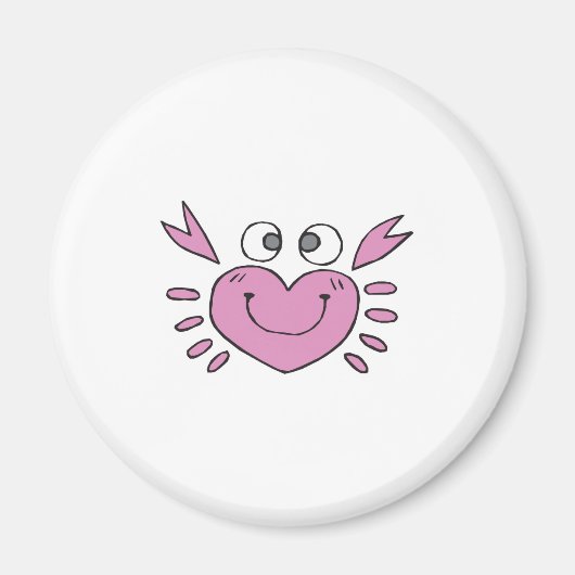 かわいい小さなハートのカニ マグネット (正面)