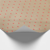 かわいい小さなハートオンベージュクラフト ラッピングペーパー (コーナー)