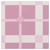 かわいい小さなハートベビーピンクの格子模様の正方形 ファブリック (クローズアップ)