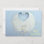 かわいい小さなハート型のよだれかけのベビーシャワー招待状 招待状 (正面)