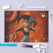 かわいい小さなハーレクイン 薄葉紙 (クラフト)