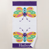 かわいい小さなバグ ビーチタオル (正面)