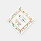 かわいい小さなバニーのワイルドフラワーベビーシャワー スタンダードカクテルナプキン (角)