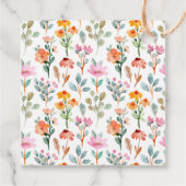 かわいい小さなバニーのワイルドフラワーベビーシャワー フェイバータグ (裏面)