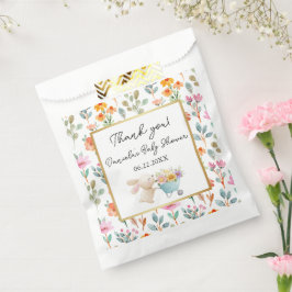 かわいい小さなバニーのワイルドフラワーベビーシャワー フェイバーバッグ