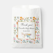 かわいい小さなバニーのワイルドフラワーベビーシャワー フェイバーバッグ (正面)