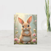 かわいい小さなバニーの花に囲まカスタムれ シーズンカード (裏面)