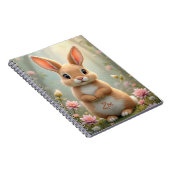 かわいい小さなバニーの花に囲まカスタムれ ノートブック (右側)