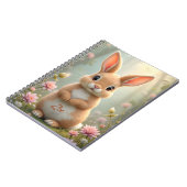 かわいい小さなバニーの花に囲まカスタムれ ノートブック (左側)