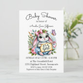 かわいい小さなバニーの赤ちゃんシャワー 招待状 (スタンド正面)