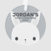 かわいい小さなバニーパーソナライズされたウサギ オーナメント (裏面)