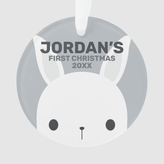 かわいい小さなバニーパーソナライズされたウサギ オーナメント (正面)