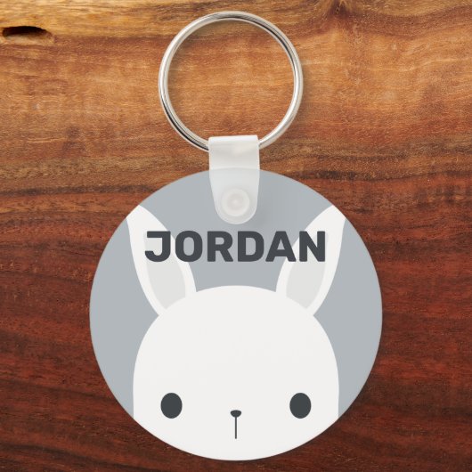 かわいい小さなバニーパーソナライズされたウサギ キーホルダー (正面)