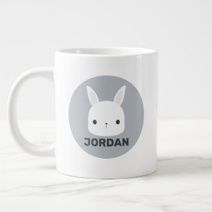 かわいい小さなバニーパーソナライズされたウサギ ジャンボコーヒーマグカップ