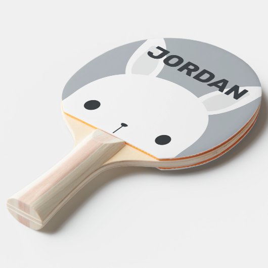 かわいい小さなバニーパーソナライズされたウサギ 卓球ラケット (正面アングル)
