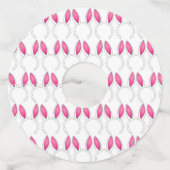 かわいい小さなバニーピンクのウサギ耳ベビーシャワー ワイングラスタグ (裏面)