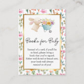 かわいい小さなバニーワイルドフラワーズブックベビー エンクロージャーカード (正面)