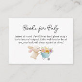 かわいい小さなバニーワイルドフラワーズブックベビー エンクロージャーカード (正面)