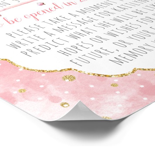 かわいい小さなバニー誕生日パーティータイムカプセルゲーム ポスター (角)