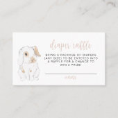 かわいい小さなバニー赤ちゃんシャワーおむつラッフルカード プレイスカード (正面)