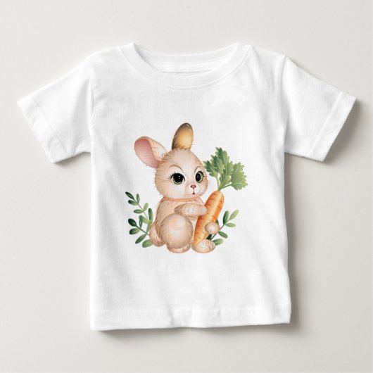 かわいい小さなバニー ベビーTシャツ (正面)