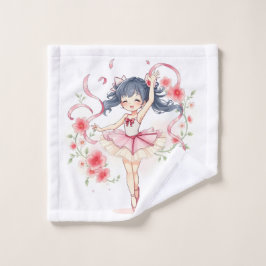 かわいい小さなバレリーナの女の子 ウォッシュタオル
