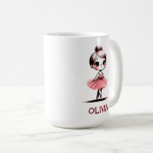 かわいい小さなバレリーナの女の子 コーヒーマグカップ (正面右)