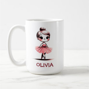 かわいい小さなバレリーナの女の子 コーヒーマグカップ