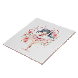 かわいい小さなバレリーナの女の子 タイル