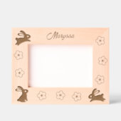 かわいい小さなバンニーと花7 x 5 レーザー彫刻フレーム (正面)