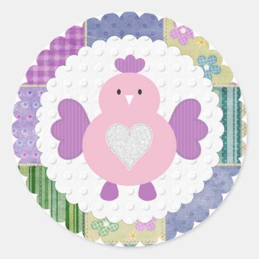 かわいい小さなバーディのシール ラウンドシール (正面)