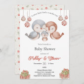 かわいい小さなバーディの赤ちゃんシャワーの招待 招待状 (正面/裏面)