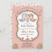 かわいい小さなバーディの赤ちゃんシャワーの招待 招待状 (正面/裏面)