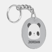 かわいい小さなパンダのクマパーソナライズされた名 キーホルダー (正面左)