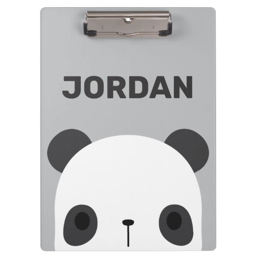 かわいい小さなパンダのクマパーソナライズされた名 クリップボード (正面)