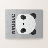 かわいい小さなパンダのクマパーソナライズされた名 ジグソーパズル (横)
