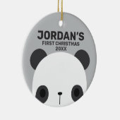 かわいい小さなパンダのクマパーソナライズされた名 セラミックオーナメント (右)