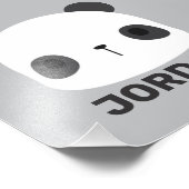 かわいい小さなパンダのクマパーソナライズされた名 フォトプリント (角)