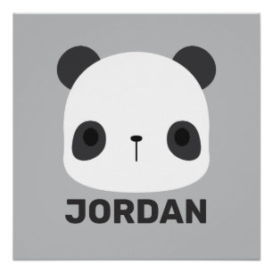 かわいい小さなパンダのクマパーソナライズされた名 ポスター