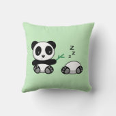 かわいい小さなパンダのペアの緑 クッション (裏面)