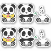 かわいい小さなパンダ シール (正面)