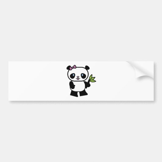 かわいい小さなパンダ バンパーステッカー (正面)
